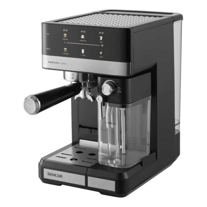 Sencor - Macchina per caffè espresso a portafiltro 1350 W/230 V nero/cromo satinato