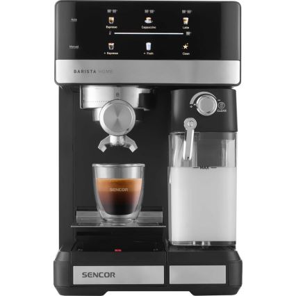 Sencor - Macchina per caffè espresso a portafiltro 1350 W/230 V nero/cromo satinato
