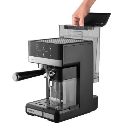 Sencor - Macchina per caffè espresso a portafiltro 1350 W/230 V nero/cromo satinato