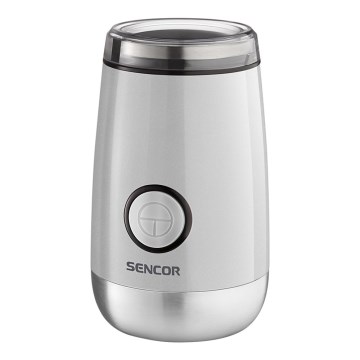 Sencor - Macinacaffè elettrico in grani 60 g 150W/230V bianco/cromo opaco