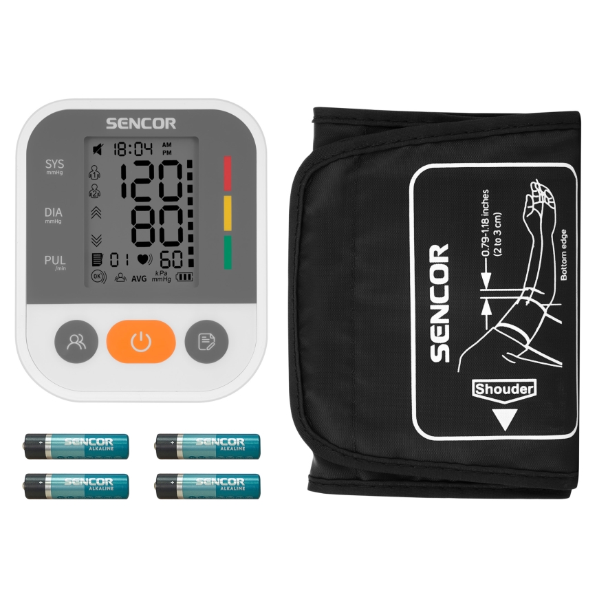 Sencor - Misuratore di pressione digitale USB 4xAAA