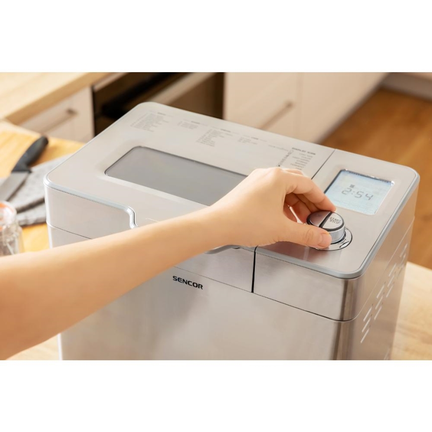 Sencor - Panificatrice domestica 550W/230V cromo opaco