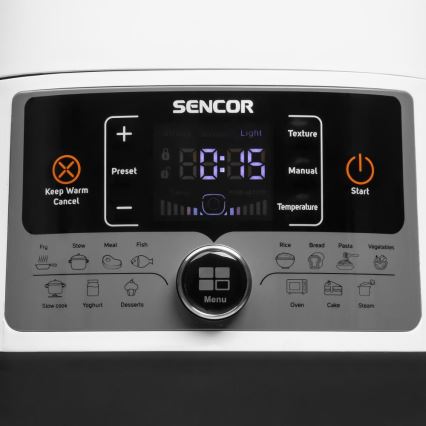 Sencor - Pentola a pressione elettrica multifunzione 5,5 l 1000W/230V bianco/nero