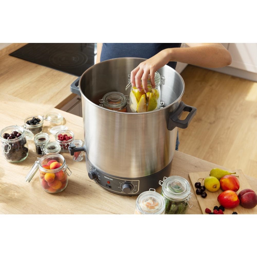 Sencor - Pentola per conserve 27 l 1800W/230V acciaio inox/grigio