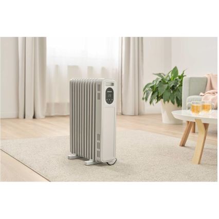 Sencor - Radiatore ad olio con 11 alette 1000/2300W/230V bianco + telecomando