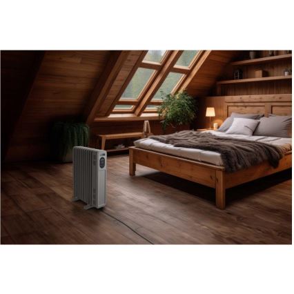 Sencor - Radiatore ad olio con 11 alette 1000/2300W/230V bianco + telecomando