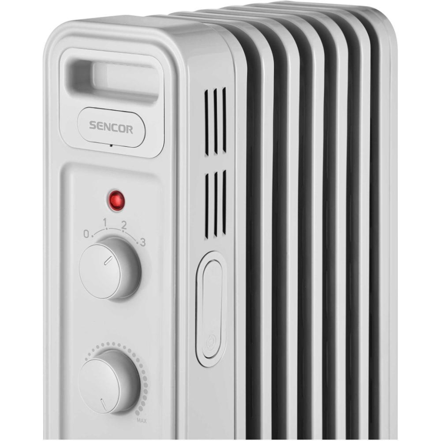 Sencor - Radiatore ad olio a 7 elementi, 600/900/1500 W, 230 V, bianco