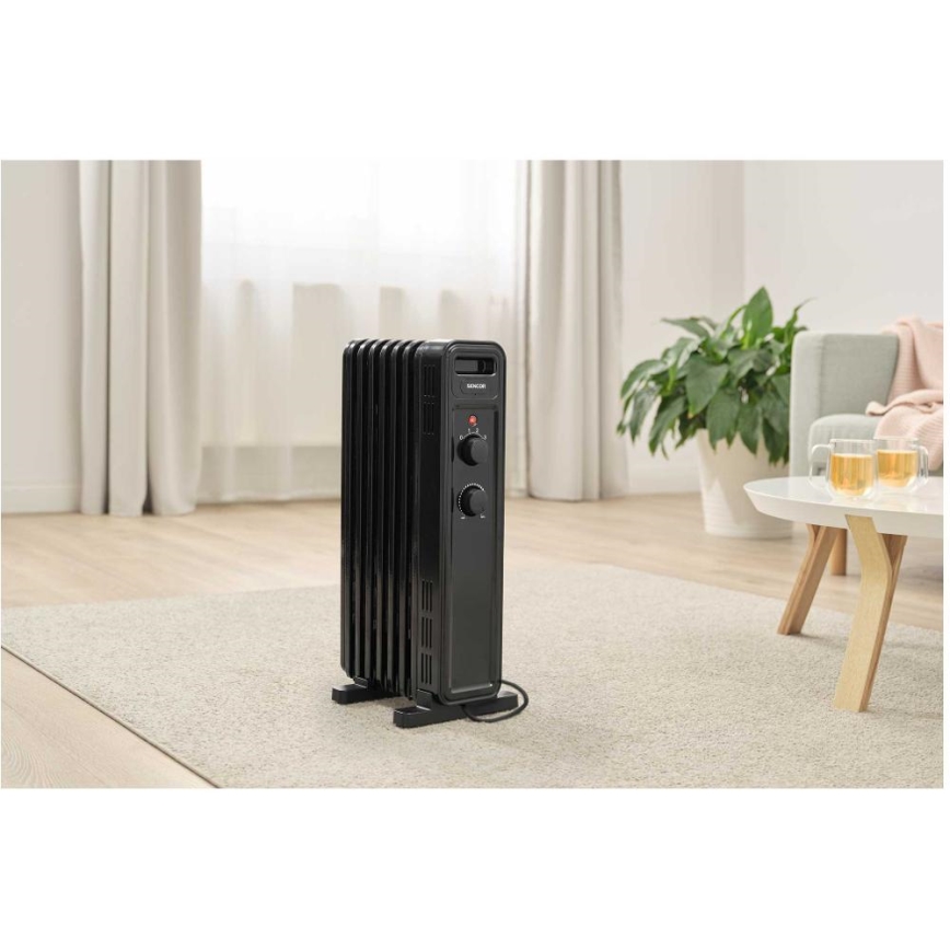Sencor - Radiatore ad olio a 7 elementi 600/900/1500W/230V, nero