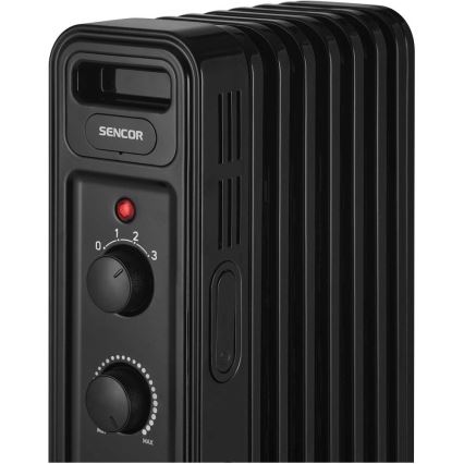 Sencor - Radiatore ad olio a 7 elementi 600/900/1500W/230V, nero