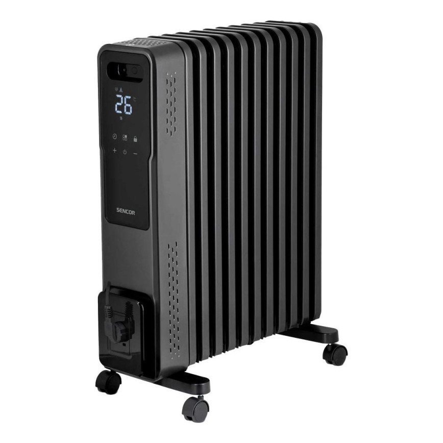 Sencor - Radiatore ad olio con 11 elementi 1000/1200/2400W/230V Wi-Fi nero