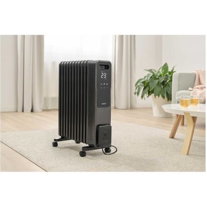 Sencor - Radiatore ad olio con 11 elementi 1000/1200/2400W/230V Wi-Fi nero
