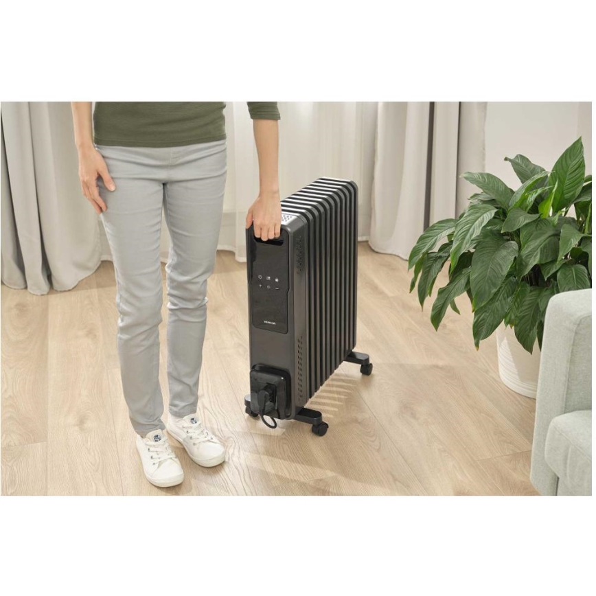Sencor - Radiatore ad olio con 11 elementi 1000/1200/2400W/230V Wi-Fi nero