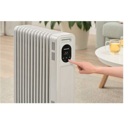 Sencor - Radiatore a olio con 13 elementi, 1000/2500 W, 230 V, bianco, con telecomando