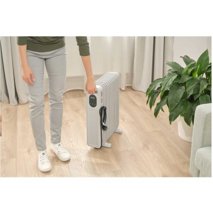 Sencor - Radiatore a olio con 13 elementi, 1000/2500 W, 230 V, bianco, con telecomando
