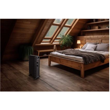 Sencor - Radiatore elettrico a olio con 9 elementi, 3 livelli di potenza 800/1200/2000 W, 230 V, nero