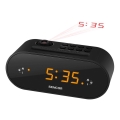 Sencor - Radio sveglia con LED display e proiettore 5W/230V 1xCR2032 nero