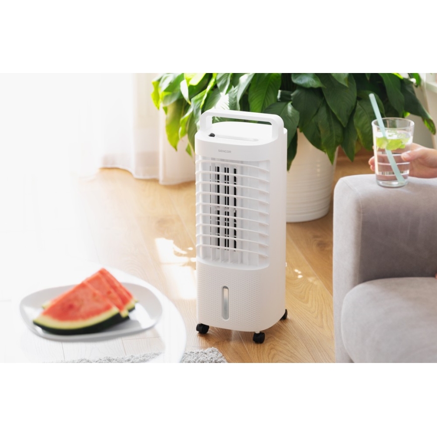 Sencor - Raffreddatore d'aria mobile con display LED 3in1 45W/230V bianco + telecomando