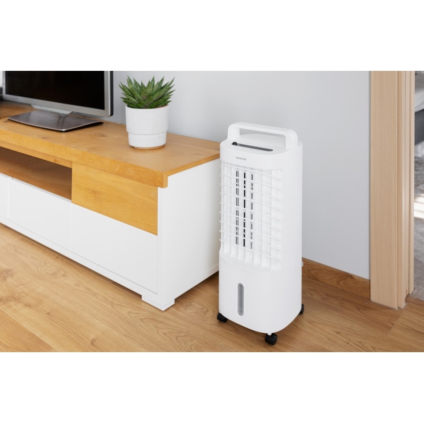 Sencor - Raffrescatore d'aria portatile 3 in 1 con display LED 45W/230V bianco + telecomando
