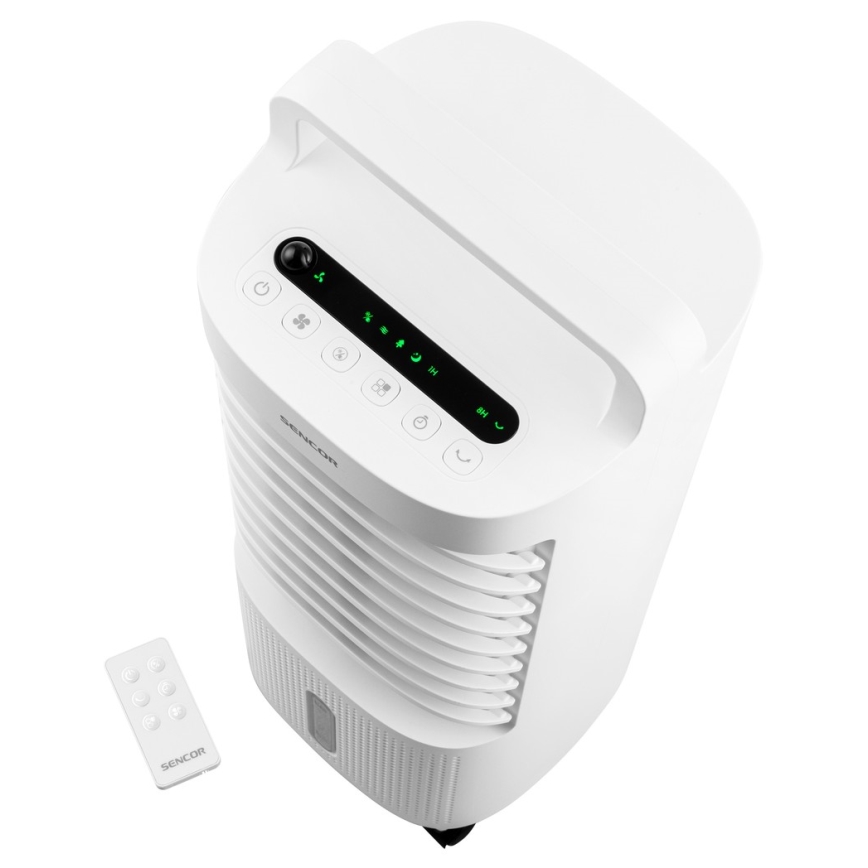 Sencor - Raffrescatore d'aria portatile 3 in 1 con display LED 45W/230V bianco + telecomando
