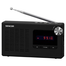 Sencor - Ricevitore radio FM portatile PLL 5W 800 mAh 3,7V USB e MicroSD