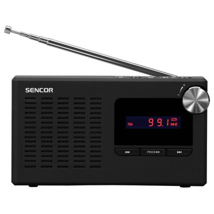 Sencor - Ricevitore radio FM portatile PLL 5W 800 mAh 3,7V USB e MicroSD