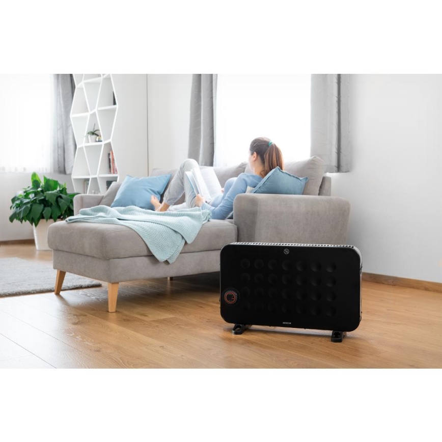 Sencor - Riscaldatore elettrico a convettore 750/1250/2000W/230V termostato IP24 nero