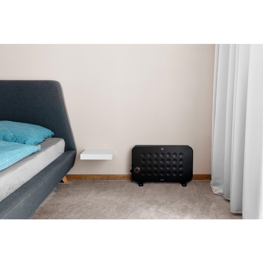 Sencor - Riscaldatore elettrico a convettore 750/1250/2000W/230V termostato IP24 nero