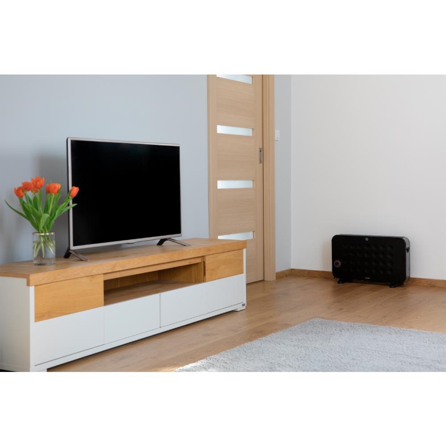 Sencor - Riscaldatore elettrico a convettore 750/1250/2000W/230V termostato IP24 nero