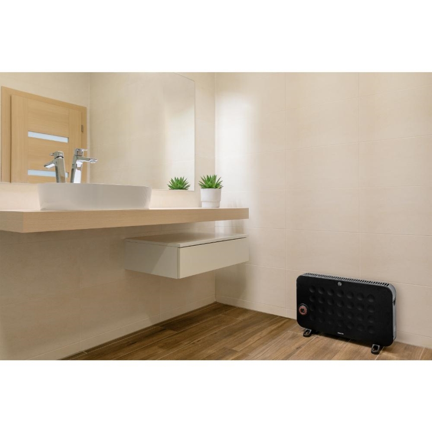 Sencor - Riscaldatore elettrico a convettore 750/1250/2000W/230V termostato IP24 nero