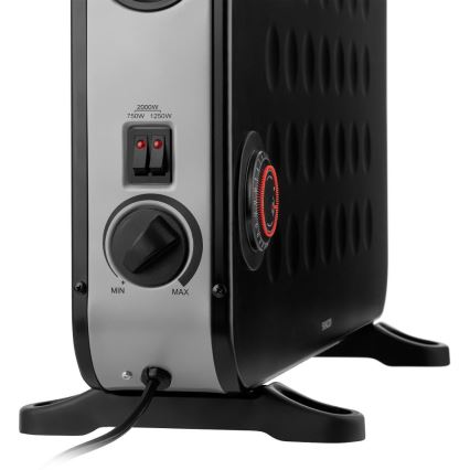 Sencor - Riscaldatore elettrico a convettore 750/1250/2000W/230V termostato IP24 nero