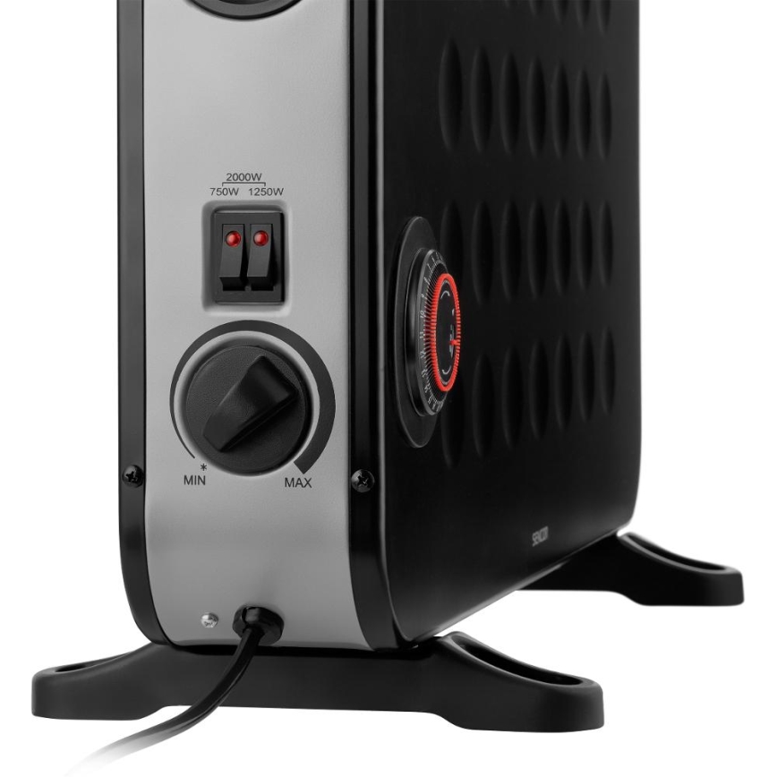 Sencor - Riscaldatore elettrico a convettore 750/1250/2000W/230V termostato IP24 nero