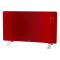 Sencor - Riscaldatore elettrico/convettore intelligente 1200/2400W/230V IP24 Wi-Fi rosso
