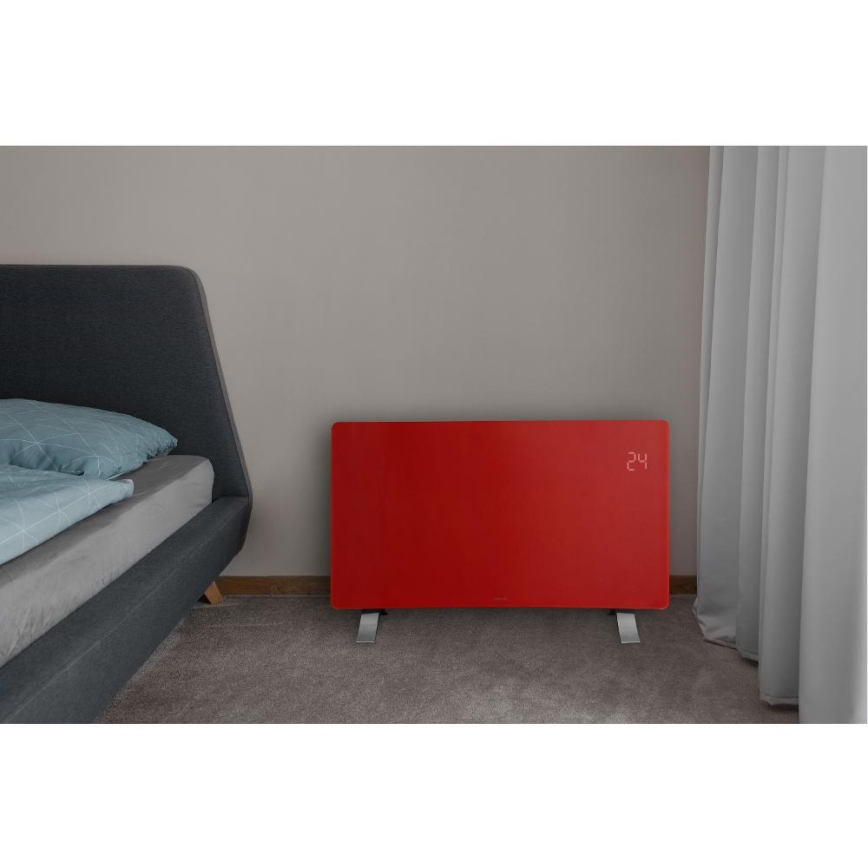 Sencor - Riscaldatore elettrico/convettore intelligente 1200/2400W/230V IP24 Wi-Fi rosso