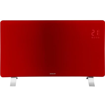 Sencor - Riscaldatore elettrico/convettore intelligente 1200/2400W/230V IP24 Wi-Fi rosso