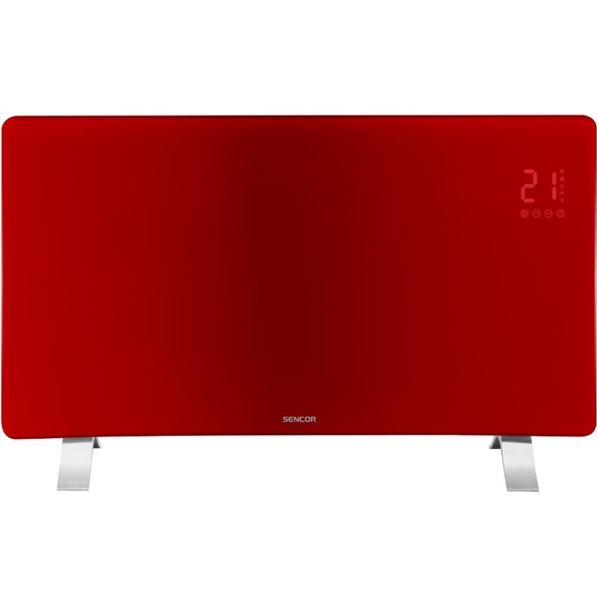 Sencor - Riscaldatore elettrico/convettore intelligente 1200/2400W/230V IP24 Wi-Fi rosso