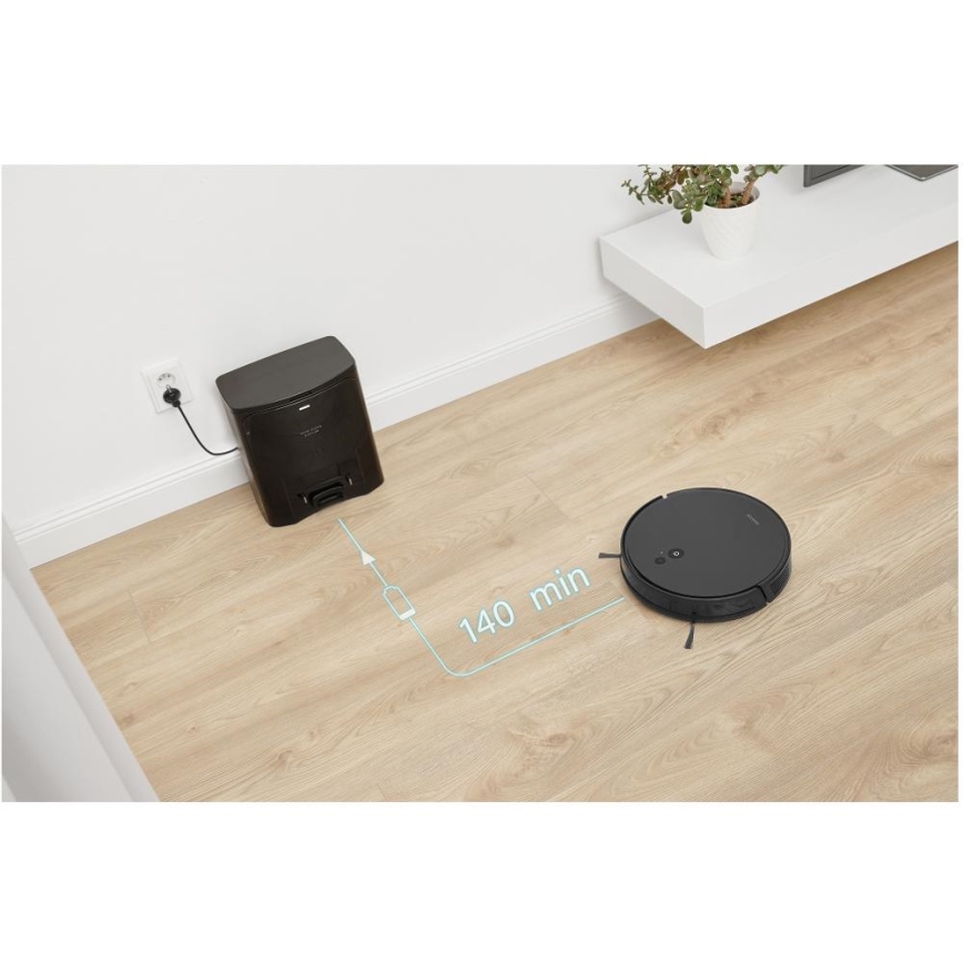 Sencor - Robot aspirapolvere con funzione mop 2 in 1 16 W / 2600 mAh Wi‑Fi nero + telecomando