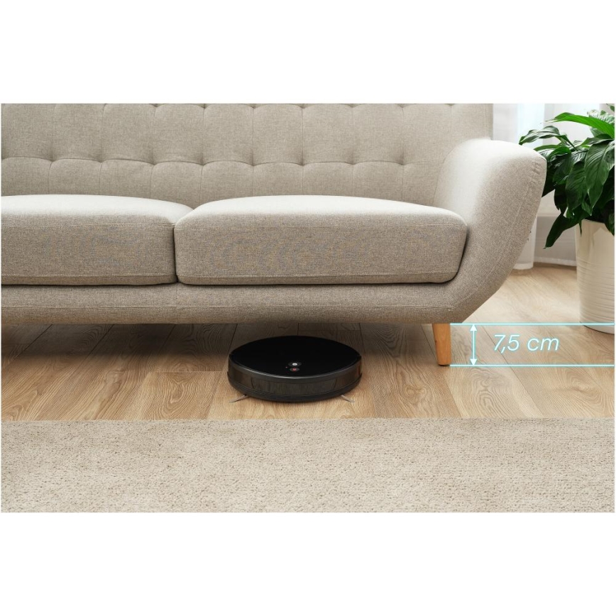 Sencor - Robot aspirapolvere con funzione mop 2 in 1 16 W / 2600 mAh Wi‑Fi nero + telecomando