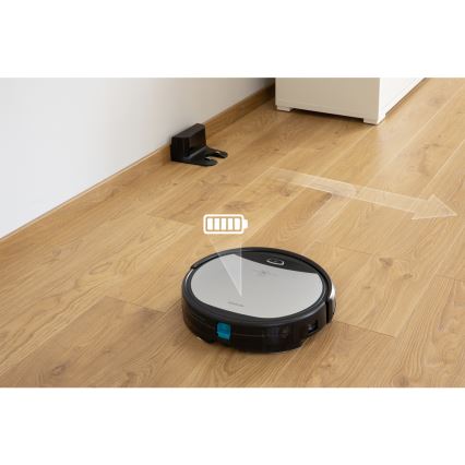 Sencor - Robot aspirapolvere con mocio 2in1 25W 2600 mAh Wi-Fi nero/argento + telecomando