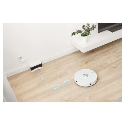 Sencor - Robot aspirapolvere e lavapavimenti 2 in 1 50 W/5000 mAh Wi-Fi bianco + telecomando