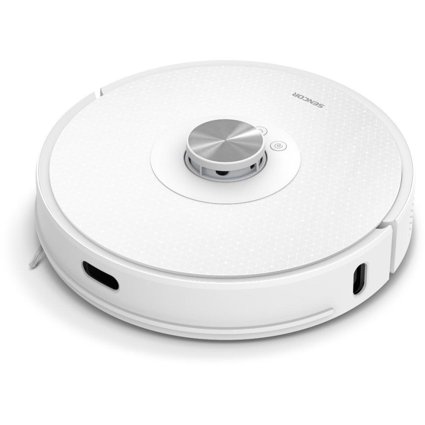 Sencor - Robot aspirapolvere e lavapavimenti 2 in 1 50 W/5000 mAh Wi-Fi bianco + telecomando