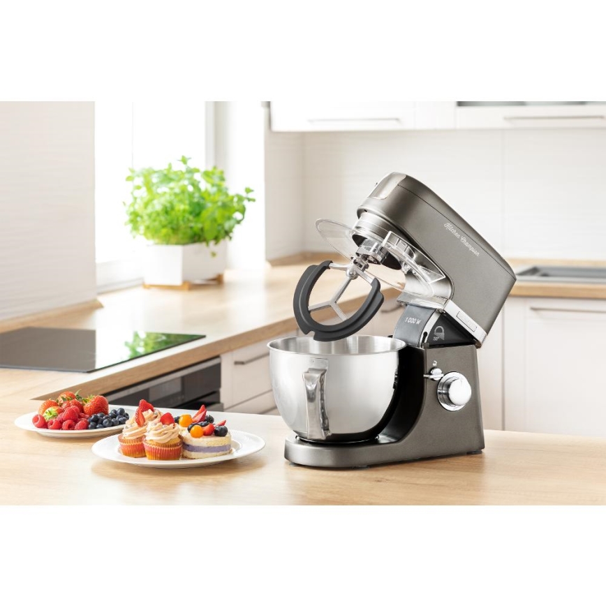 Sencor - Robot da cucina con acciaio inossidabile ciotola 1000W/230V grigio