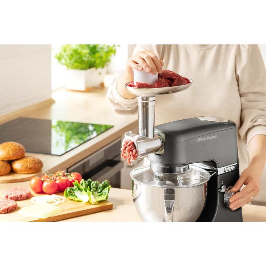Sencor - Robot da cucina con acciaio inossidabile ciotola 1000W/230V grigio