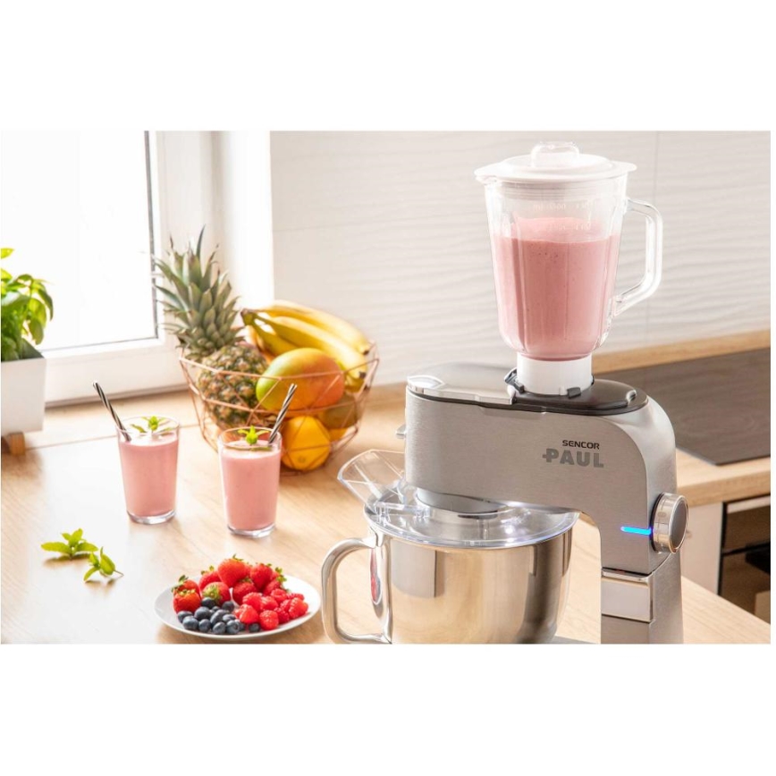 Sencor - Robot da cucina con ciotola in acciaio inox 1700W/230V cromo opaco