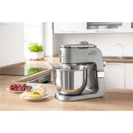 Sencor - Robot da cucina multifunzionale con ciotola in acciaio inox 1500W/230V cromo opaco
