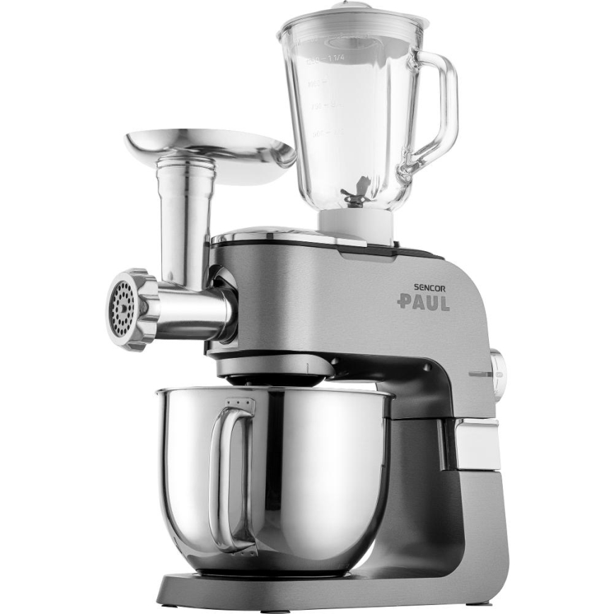 Sencor - Robot da cucina multifunzionale con ciotola in acciaio inox 1500W/230V cromo opaco