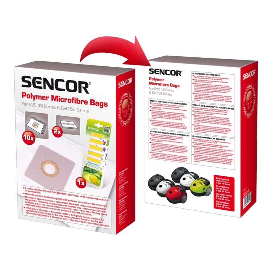 Sencor - SET 10x Bag + 5x profumo + 2x microfiltro per aspirapolvere