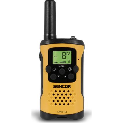 Sencor - SET 2x Walkie-talkie 3xAAA raggio 5 km giallo/nero