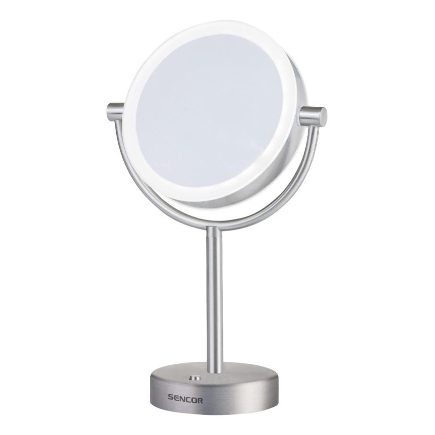 Sencor - Specchio cosmetico con retroilluminazione a LED LED/5W/230V acciaio inossidabile
