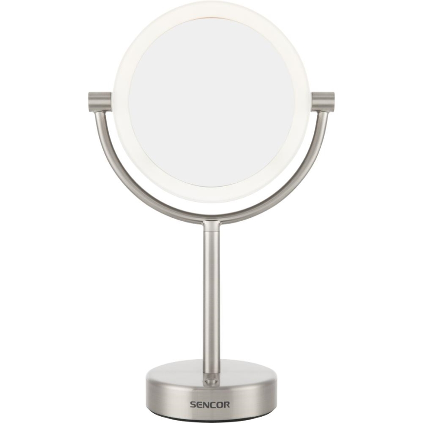 Sencor - Specchio cosmetico con retroilluminazione a LED LED/5W/230V acciaio inossidabile