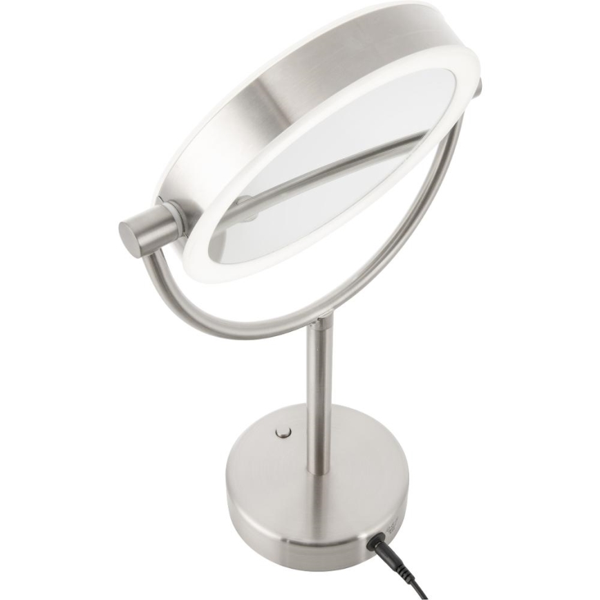 Sencor - Specchio cosmetico con retroilluminazione a LED LED/5W/230V acciaio inossidabile
